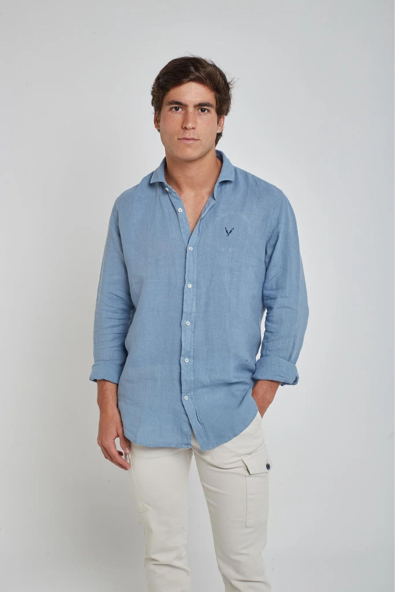 Camisa Lino Azul Soft