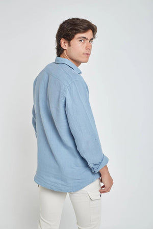 Camisa Lino Azul Soft