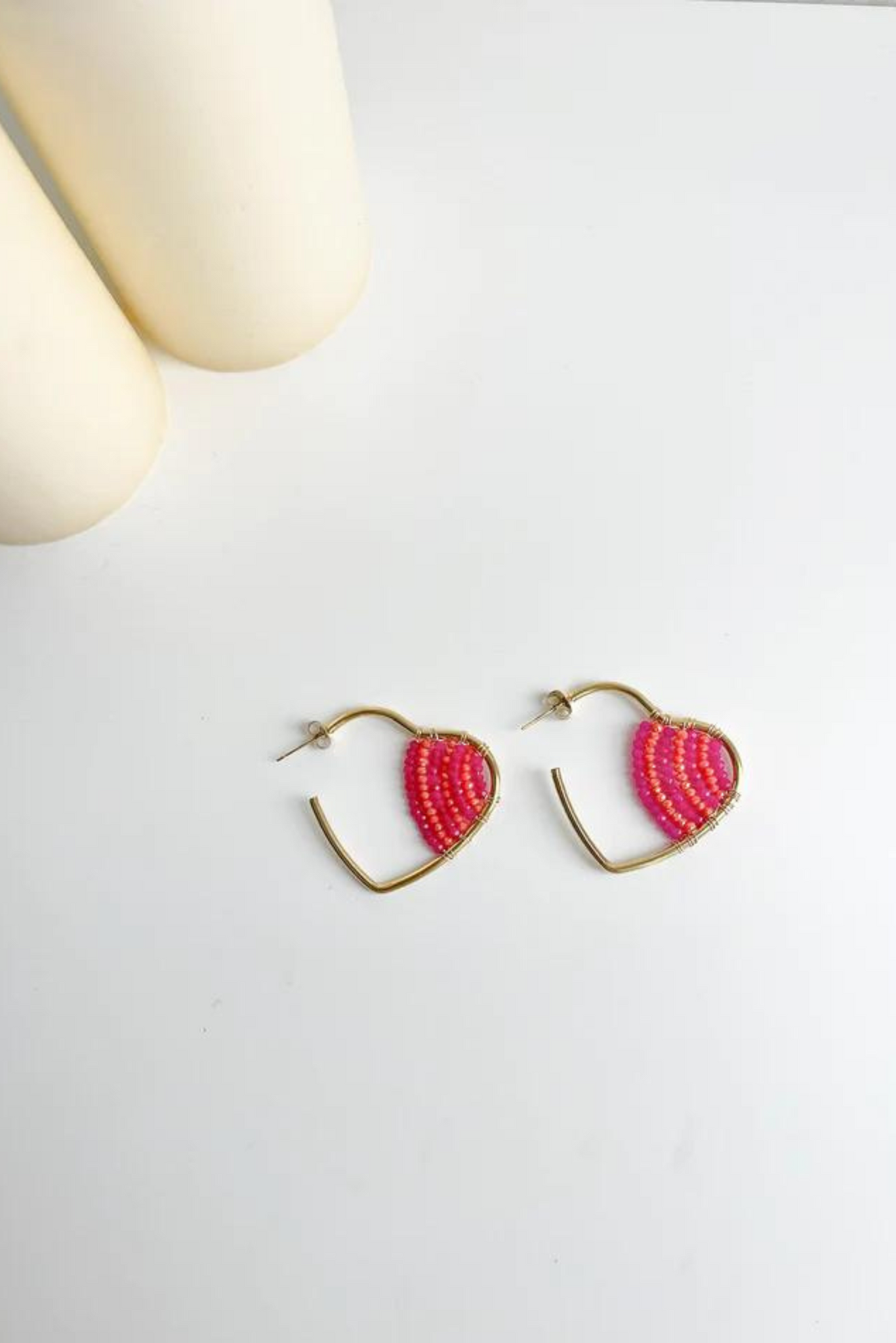 PENDIENTES CORAZÓN ROSA