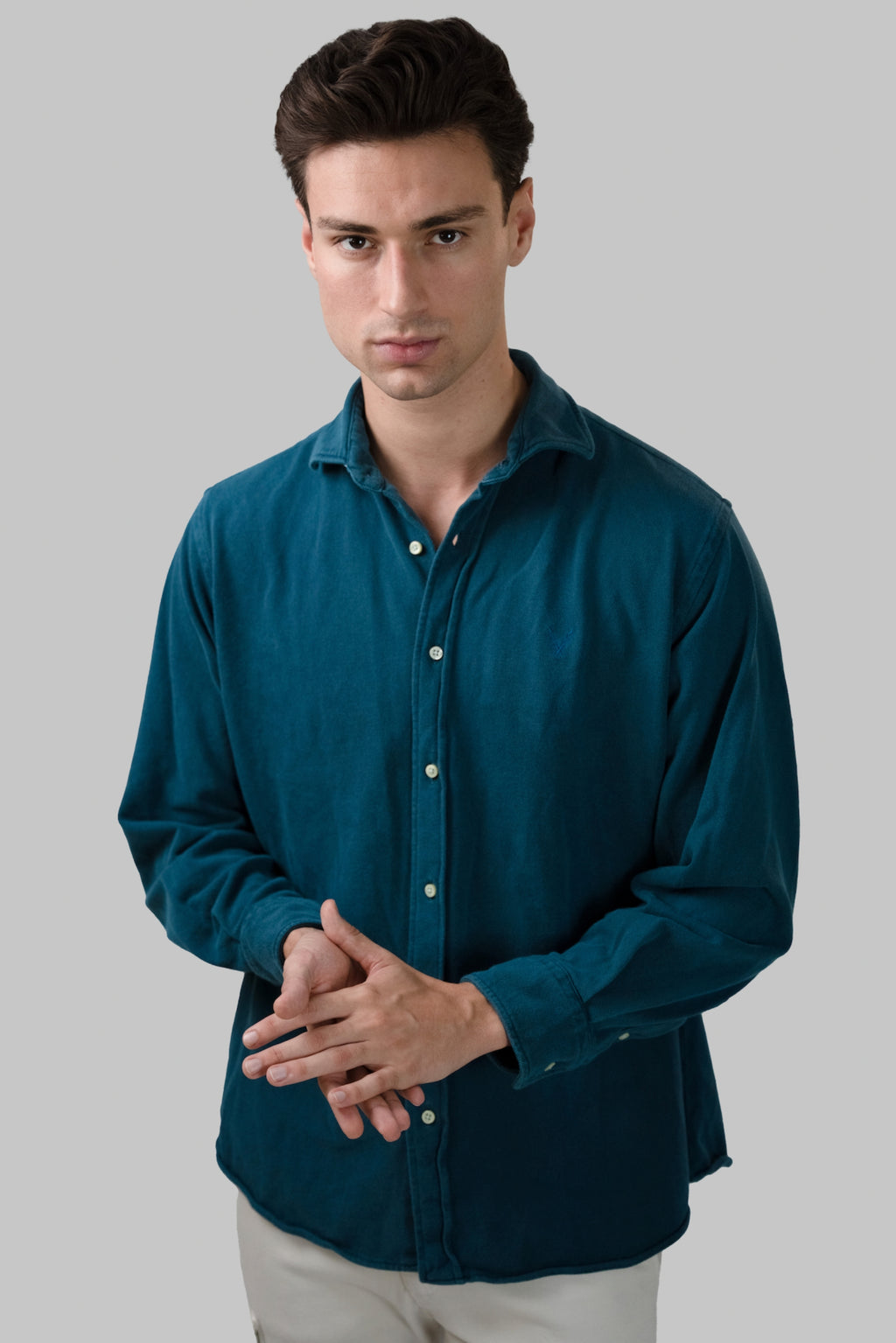 Camisa piqué azul cobalto