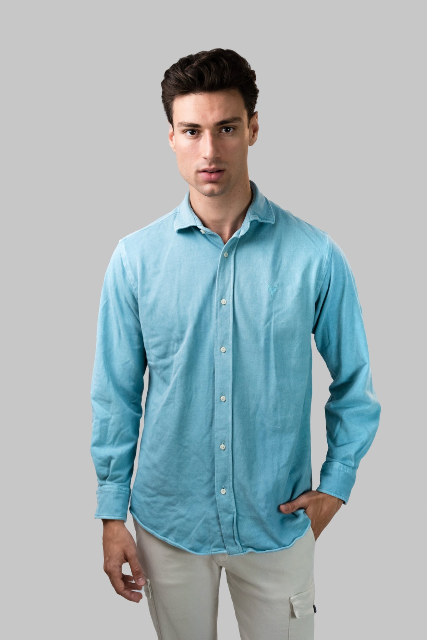 Camisa piqué verde agua