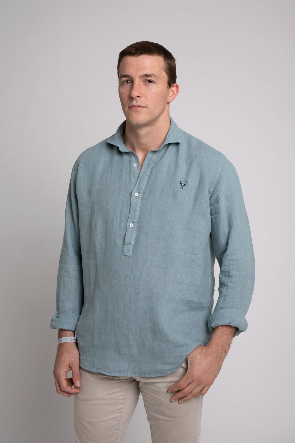 Polera Lino Azul Soft