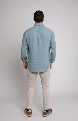 Polera Lino Azul Soft